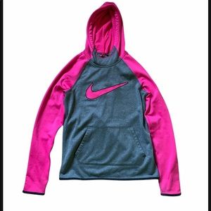 NIKE youth size small, pink/grey hoodie.